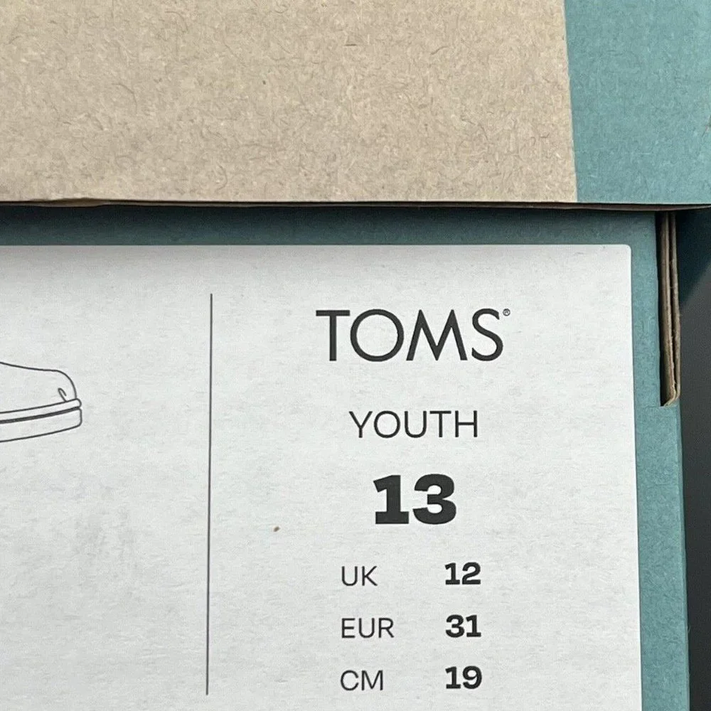 Toms Little Girls‎ Alpargata Shoes Size 12-13 Yellow Slip on Lightweight & Comfy